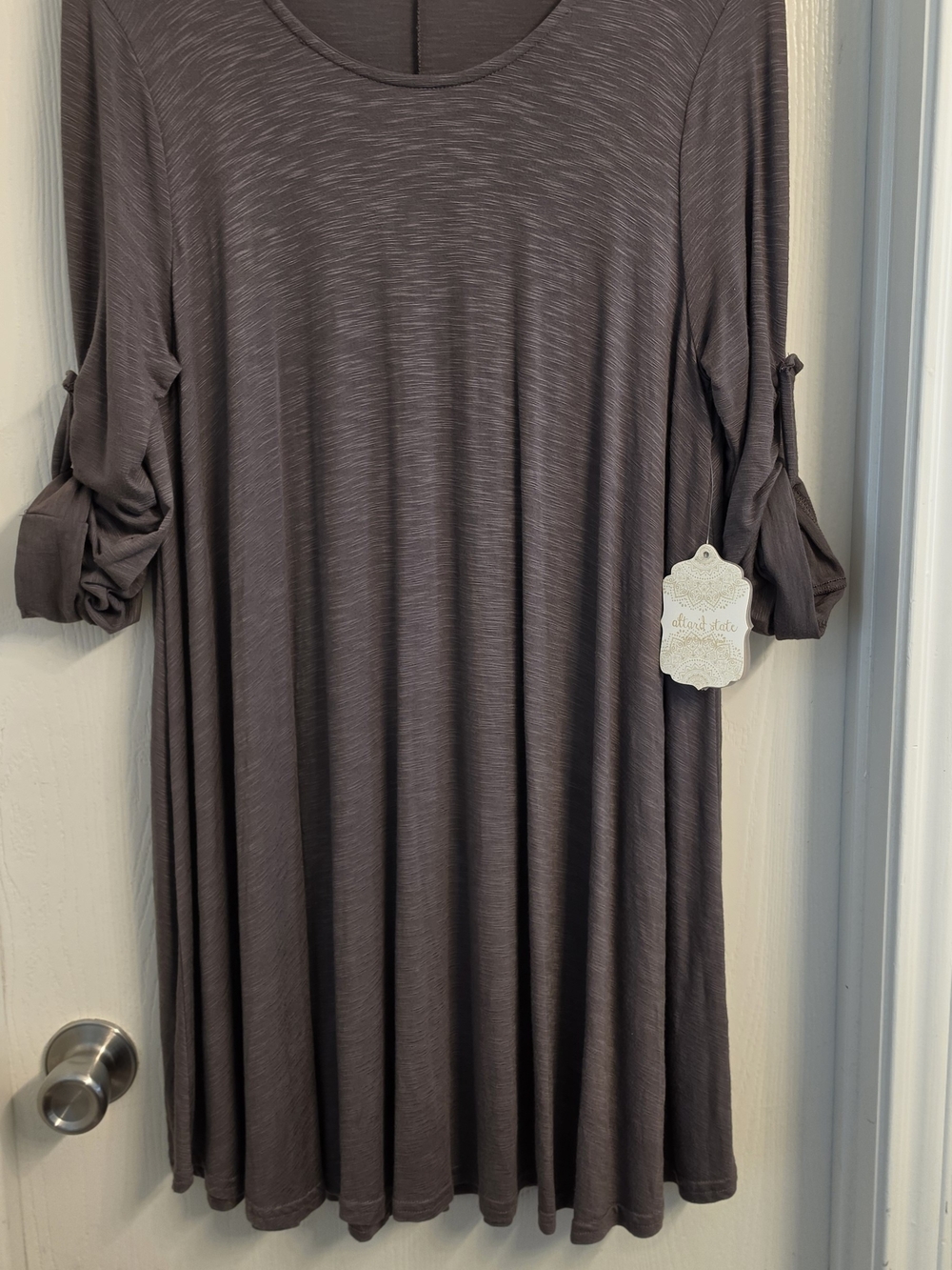 Altar'd State Midi Dress with Roll-Tab Sleeves